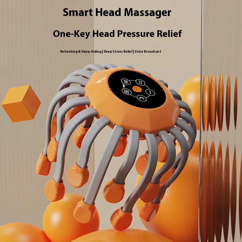 Solution Relaxante Anti-Stress Masseur de Cuir Chevelu 20 Têtes Vibrantes avec Lumière Rouge