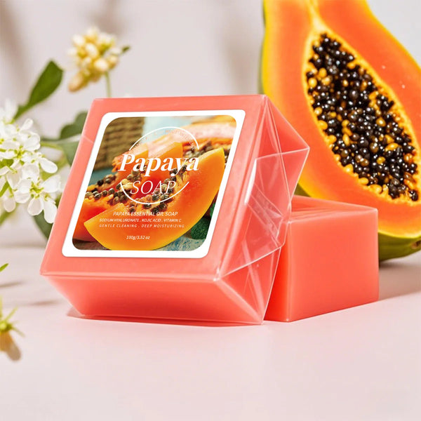 Savon artisanal nourrissant à l'extrait de papaye et au lait de chèvre