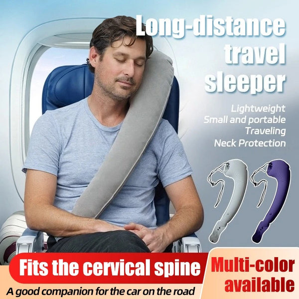 Oreiller de voyage gonflable au support ergonomique pour le cou en déplacement