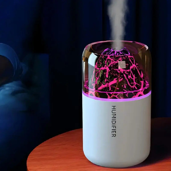 Diffuseur d'arômes USB à effet volcan lumineux, humidificateur d'air LED pour la maison