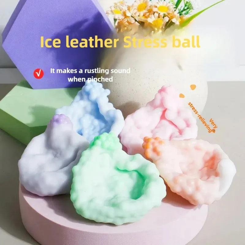 Balle Anti-Stress Bimatière Texture Croquante Moelleuse pour Relaxation Immédiate