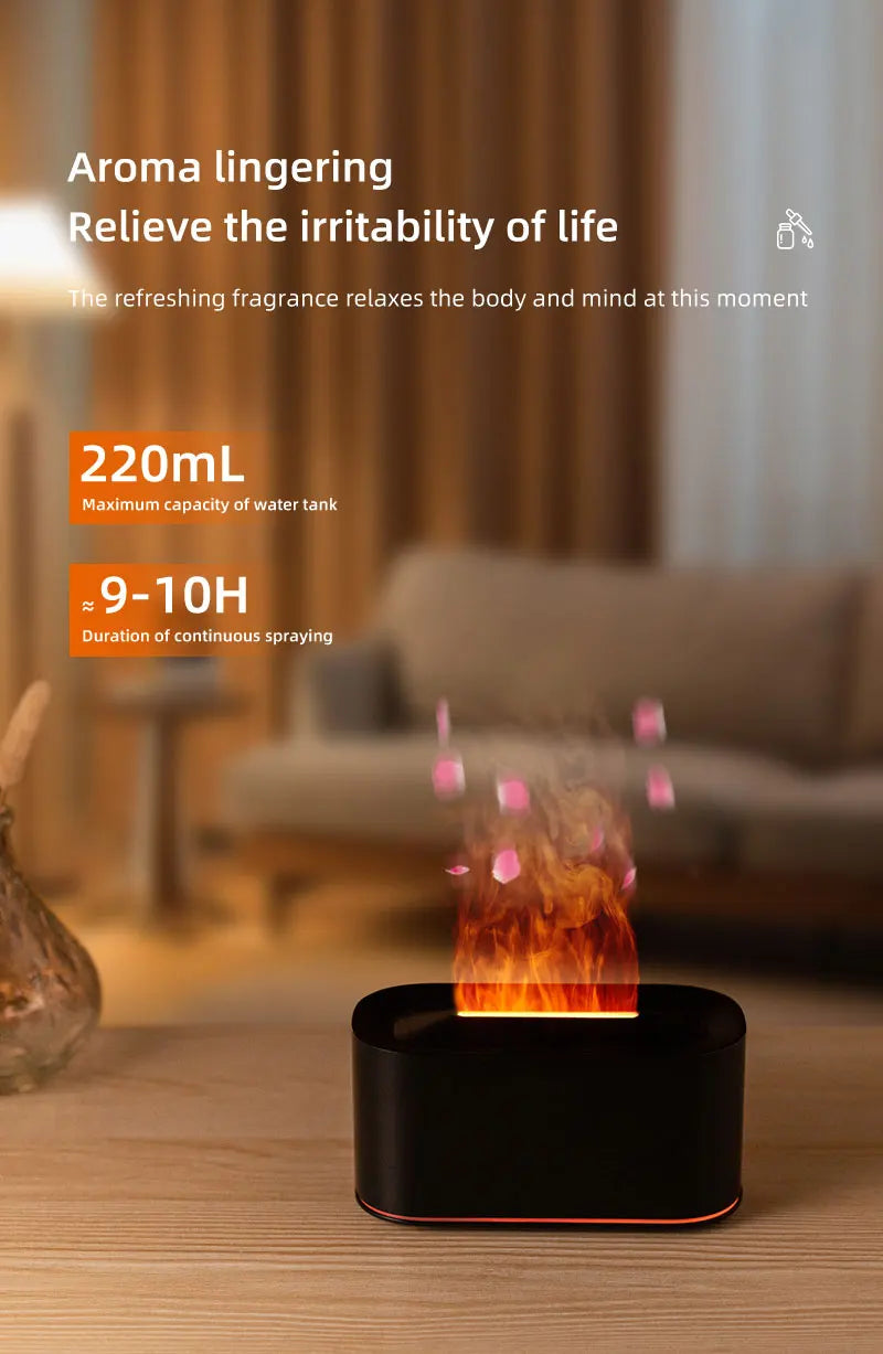Diffuseur d’Huiles Essentielles à Effet Flamme Respiration Apaisée  Ambiance Relaxante Instantanée