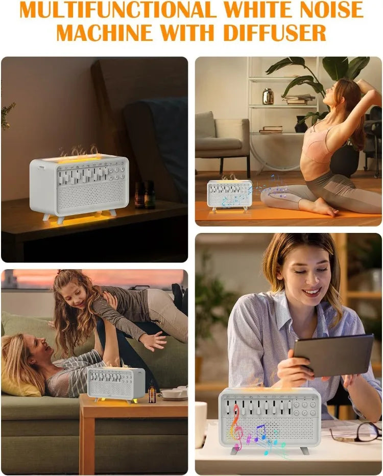 Machine à Bruit Blanc 5en1  Bluetooth Diffuseur d’Arômes Humidificateur Veilleuse Somniora