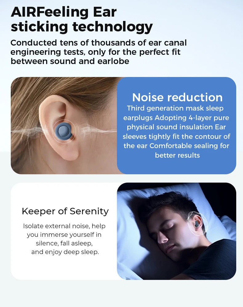 Bouchons d’Oreilles Somniora  Ultra‑Silencieux Super Doux  Réutilisables pour un Sommeil Profond