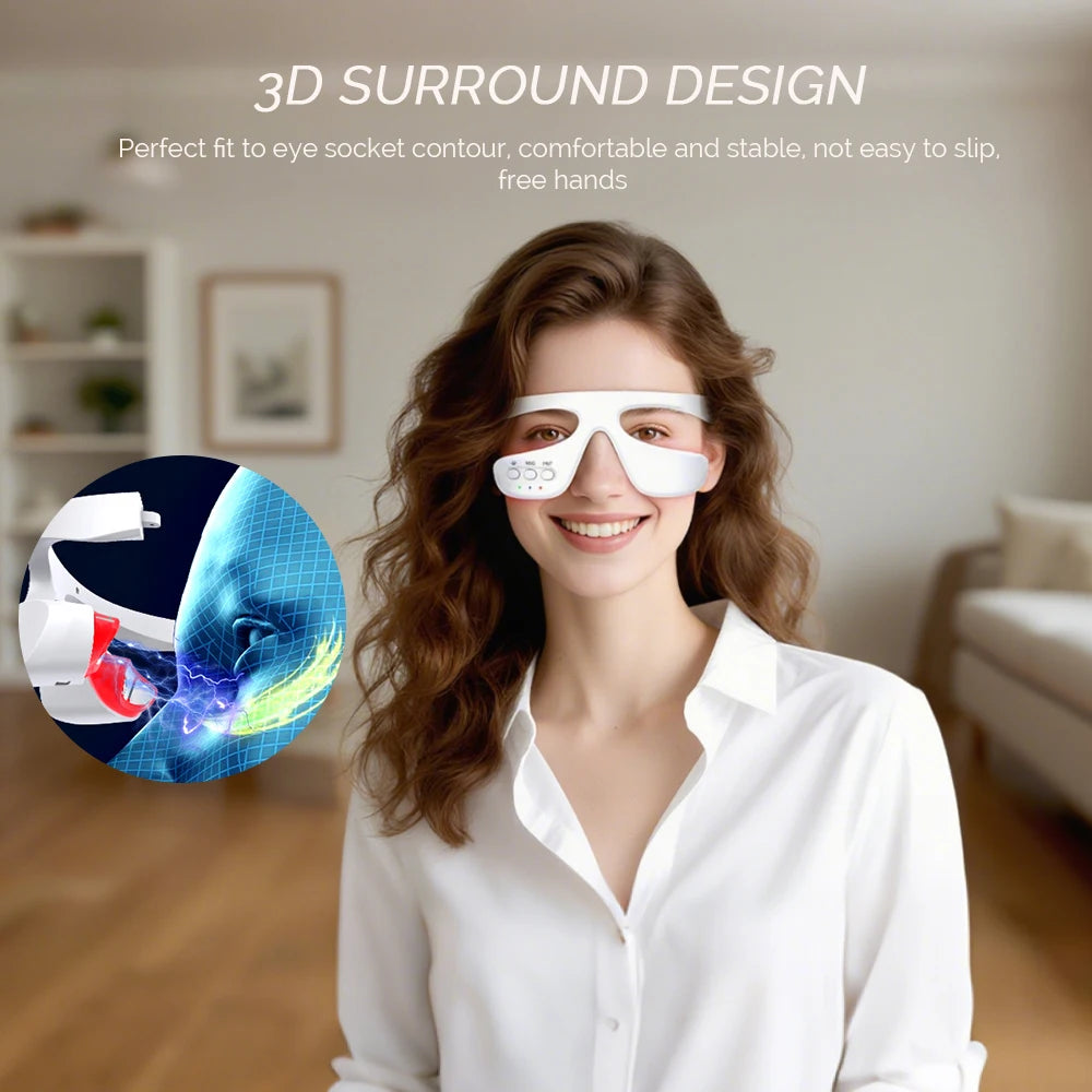 La Solution Somniora pour Réduire Cernes Poches  Masseur Oculaire EMS 3D Chauffant  Ultra‑Léger