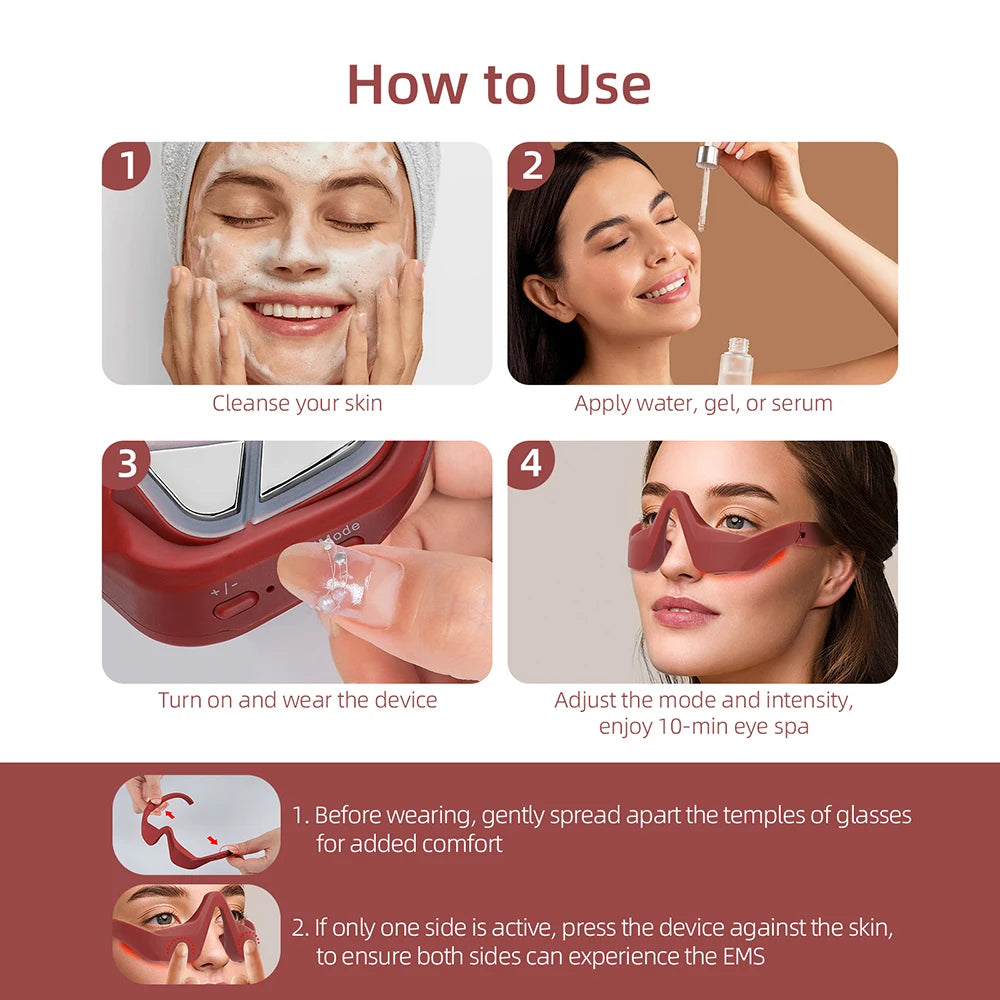 La Solution Somniora pour Réduire Cernes Poches  Masseur Oculaire EMS 3D Chauffant  Ultra‑Léger