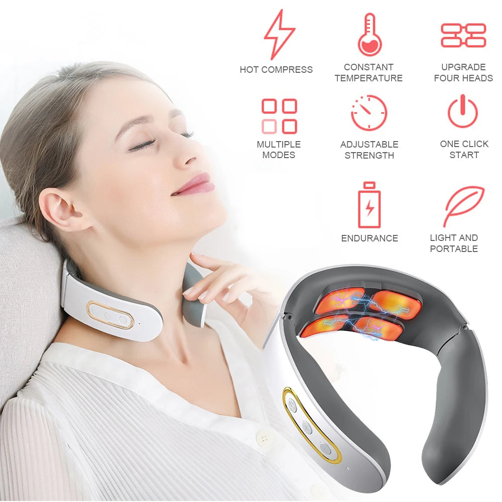 La Solution Somniora pour Soulager les Douleurs Cervicales  Masseur Électrique à Impulsions  Chaleur Thérapeutique