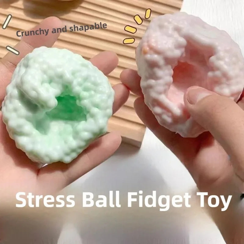 Balle Anti-Stress Bimatière Texture Croquante Moelleuse pour Relaxation Immédiate